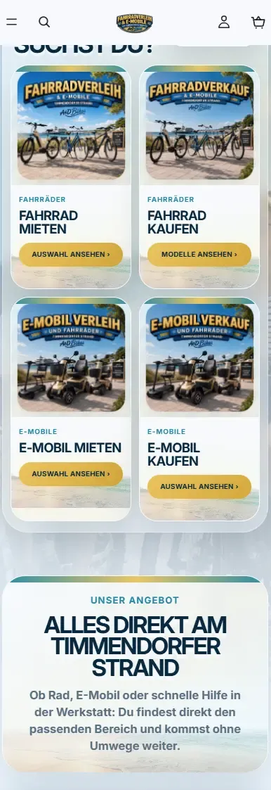 A & D Bikes mobile Ansicht